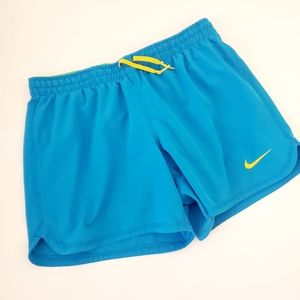 Nike Dri Fit blue lined running shorts